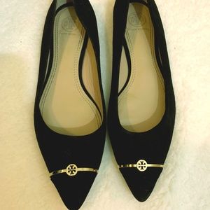 Tory Burch Black Suede Flat - 7.5